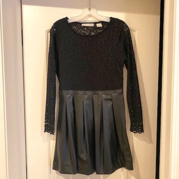 Kersh Lace/Faux Leather Dress - Picture 1 of 4